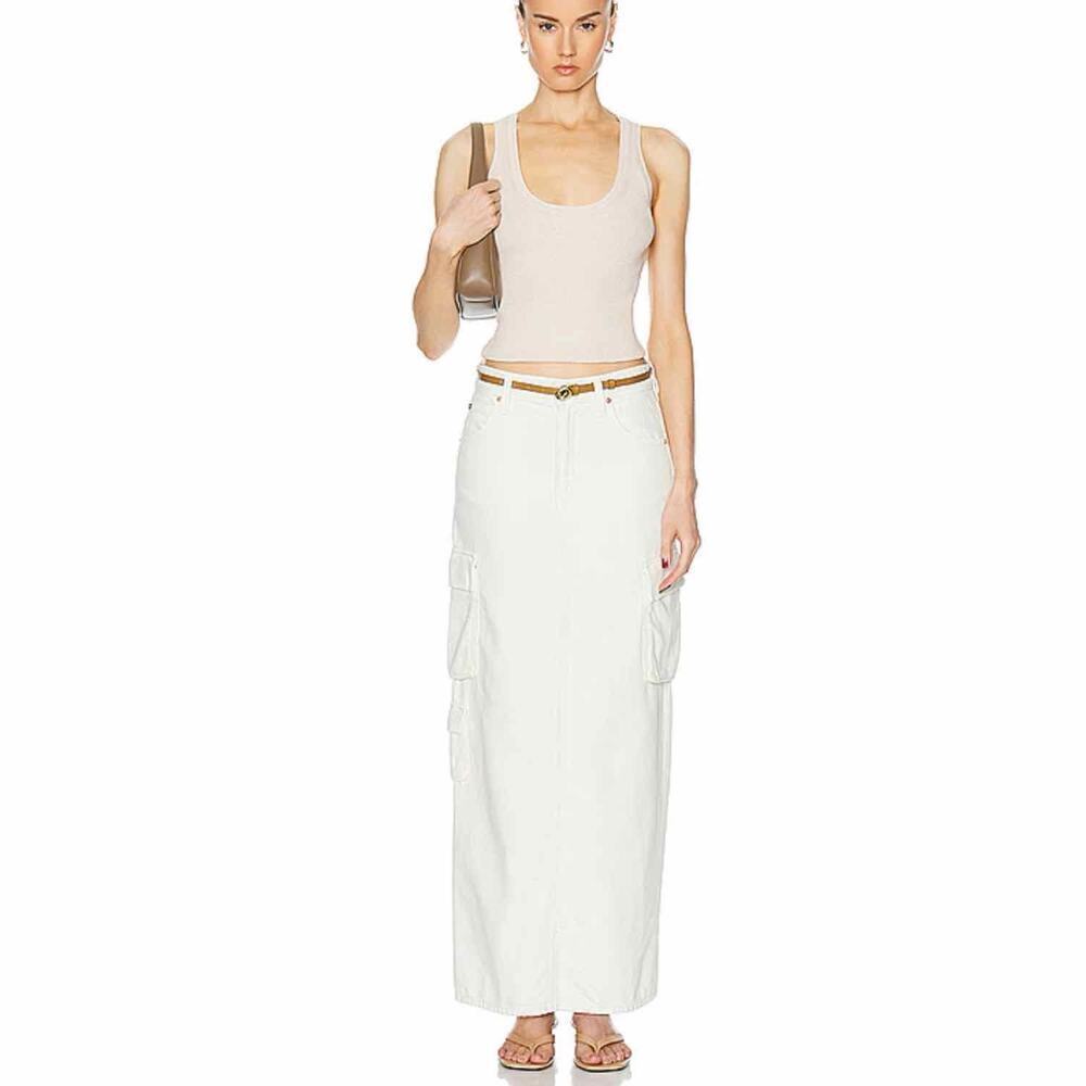 MOTHER SNACKS! The Fun Dip Cargo Maxi Skirt Natural Size 25 - Picture 11 of 11